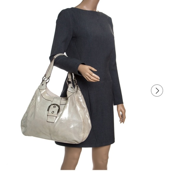 Coach Metallic Biege Shimmering Leather
Maggie Shoulder Bag - Picture 2 of 12